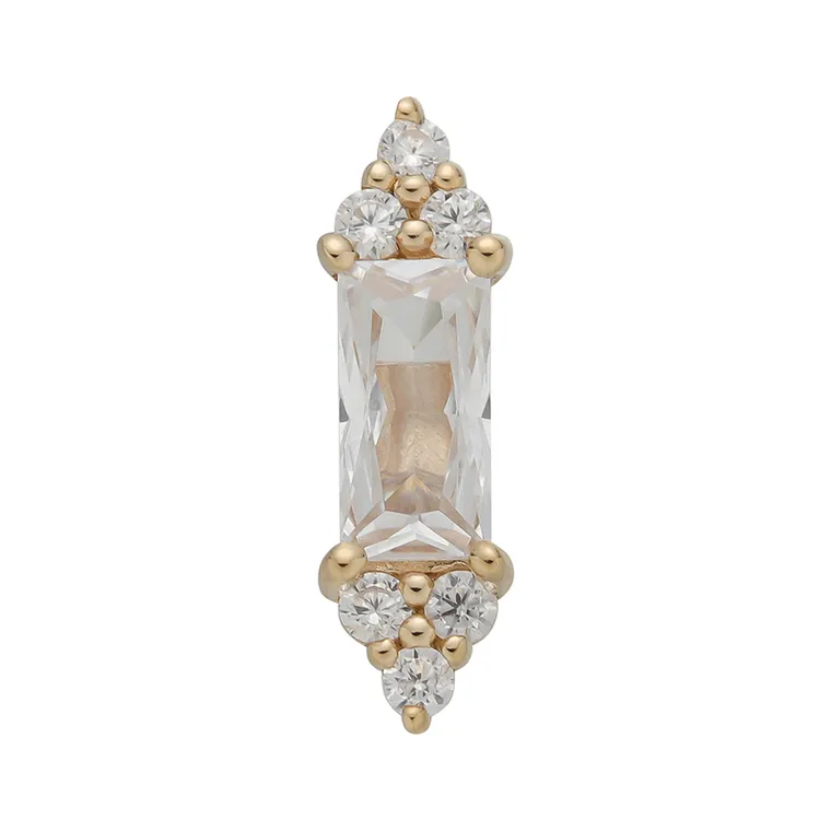Baguette with Trinity Prongs Top, Top · trinity prongs top