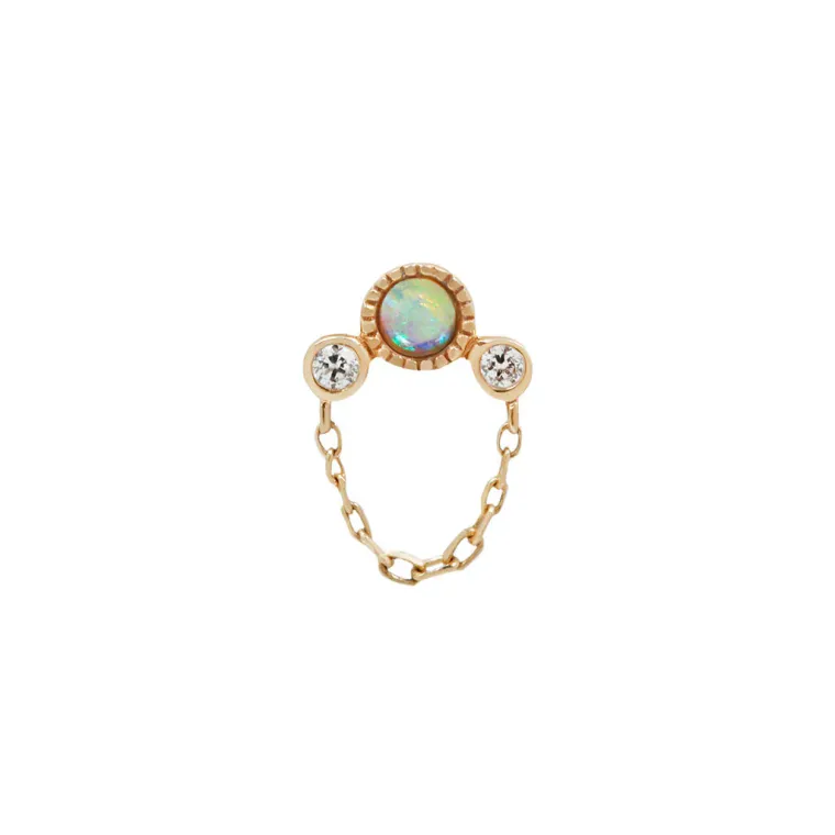 Halston, Threadless end · opale
