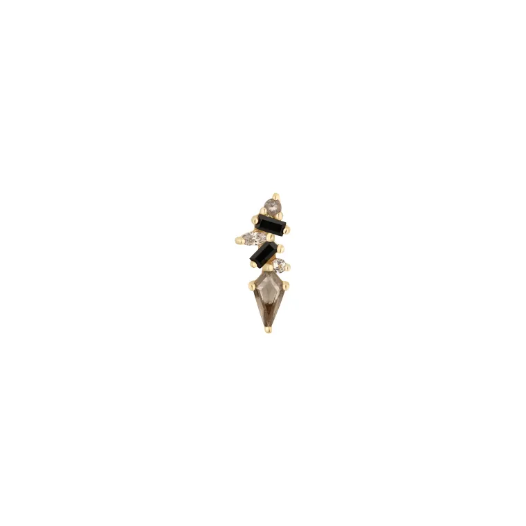 Mixt, Threadless end · smoky quartz + spinelle noir