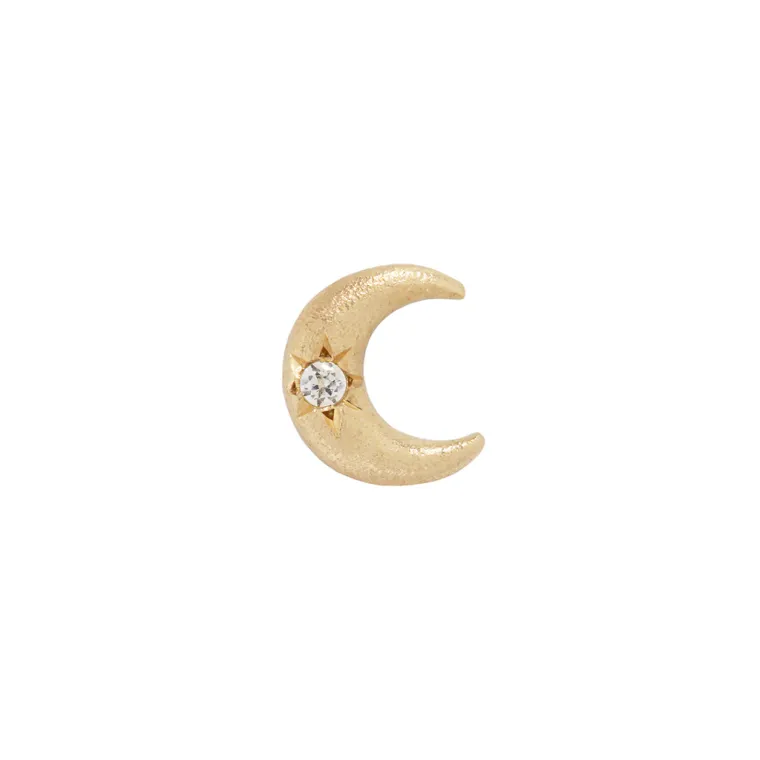Moonshine - Satin Threadless End with CZ, Threadless end · zircons