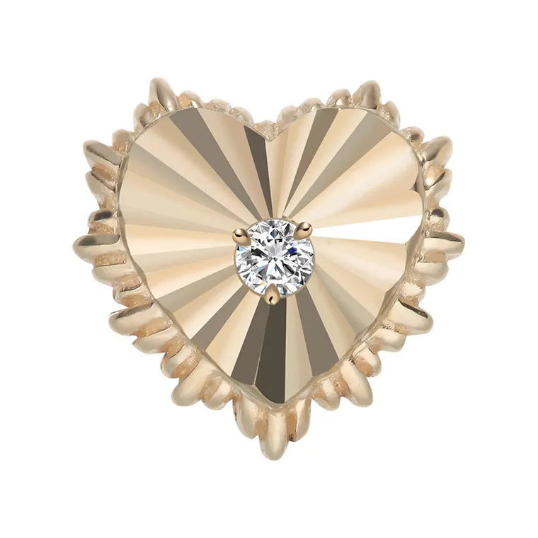 Prong Center Heart Top with Diamond, Top · diamant