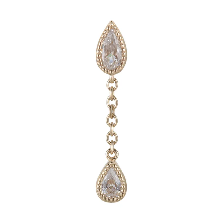 Two Teardrop Chain Dangle Top, Chaîne